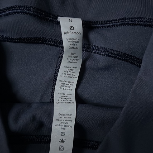 Lululemon Never Still Crop *21” Mesh Cadet Blue Women’s Size 8 - Picture 4 of 5